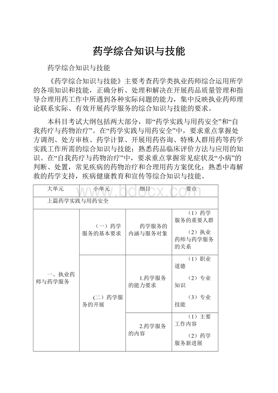 药学综合知识与技能Word文件下载.docx_第1页