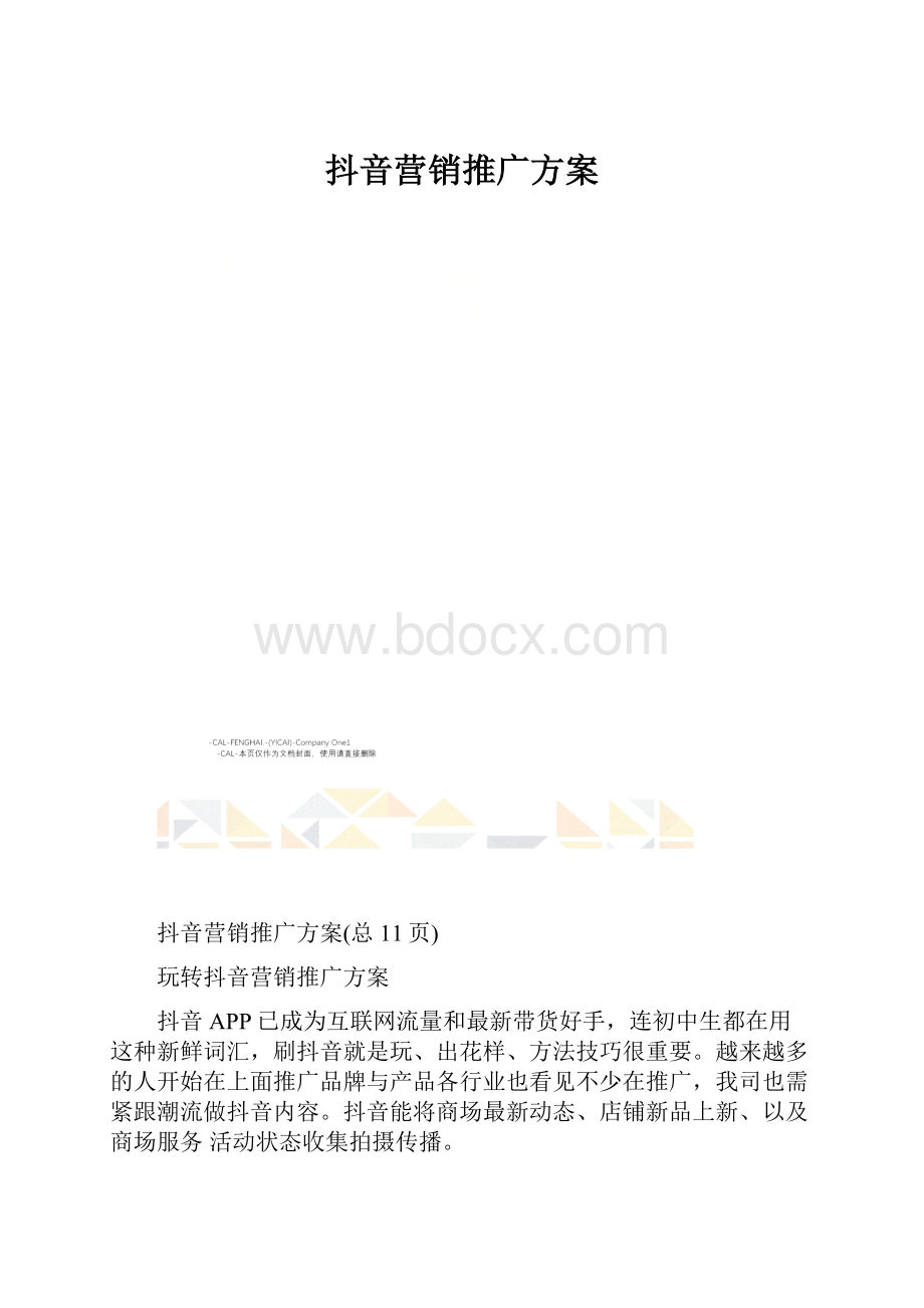 抖音营销推广方案.docx_第1页