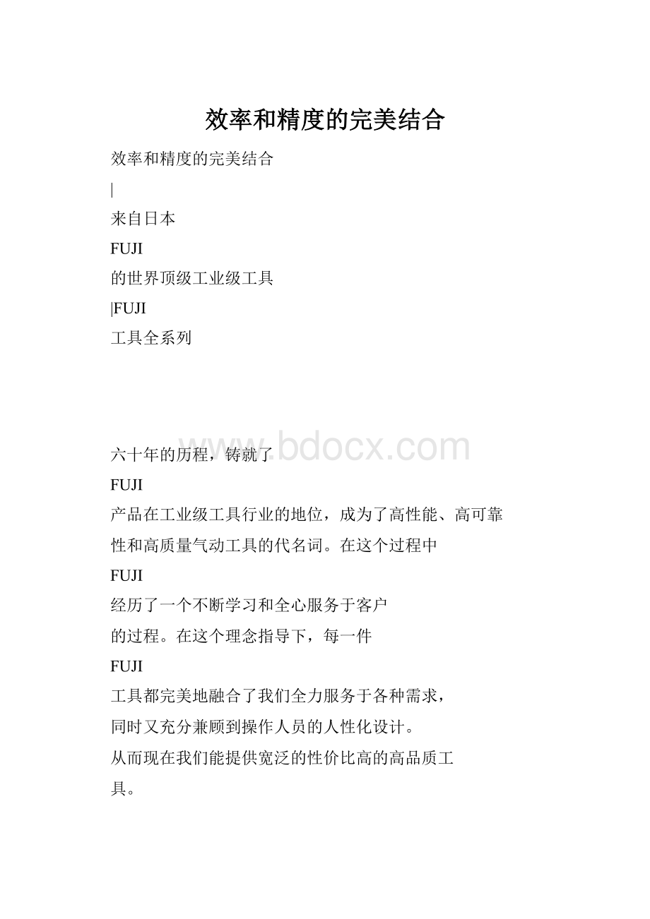 效率和精度的完美结合文档格式.docx