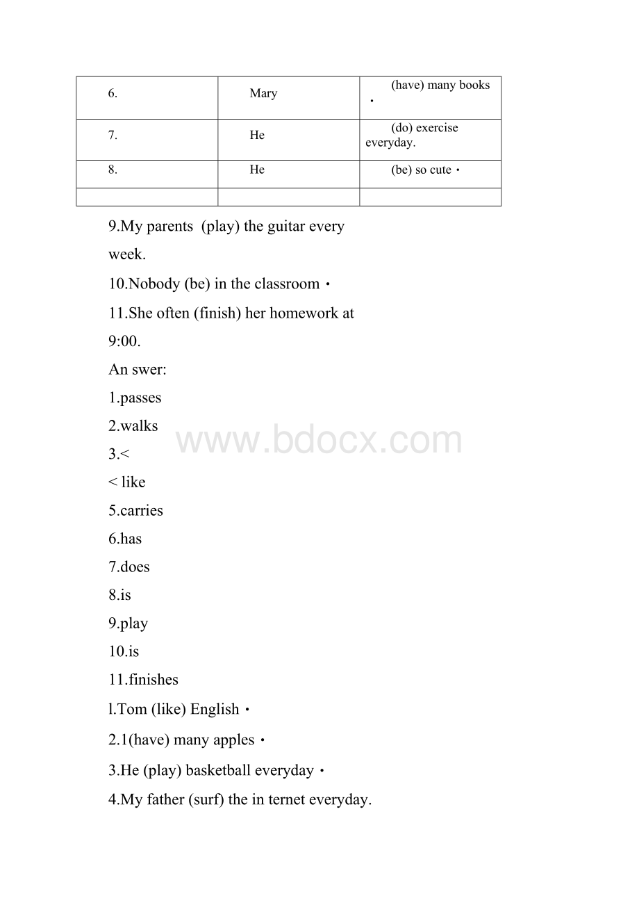 第三人称单数动词变化规则练习题Word格式文档下载.docx_第3页