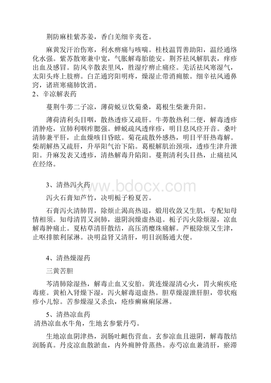 执业药师考试中药学歌诀Word格式.docx_第2页