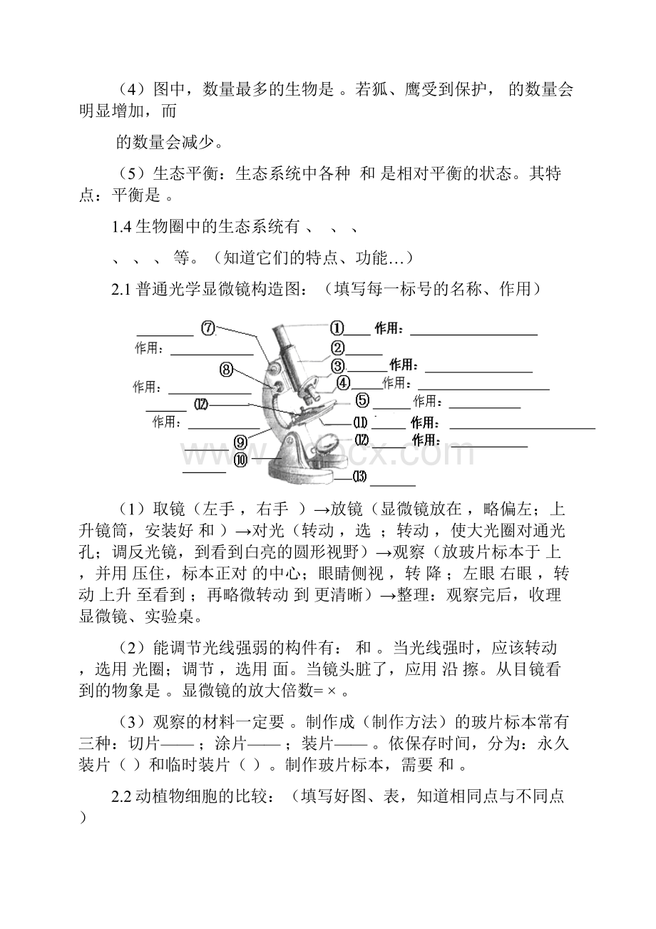 完整版初中生物中考总复习重要知识点图表等人教版Word文件下载.docx_第3页