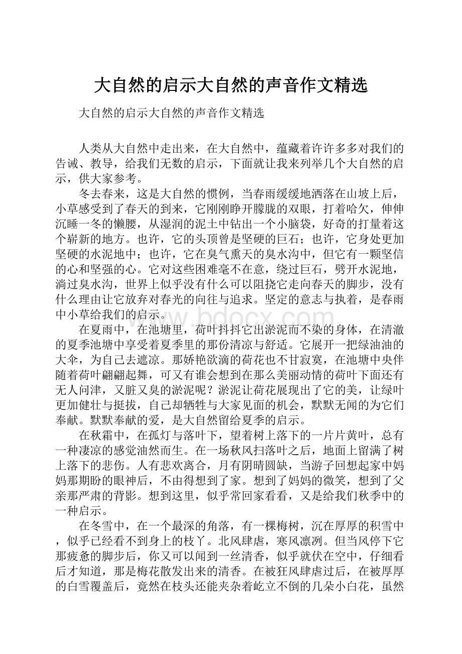 大自然的启示大自然的声音作文精选Word文档格式.docx