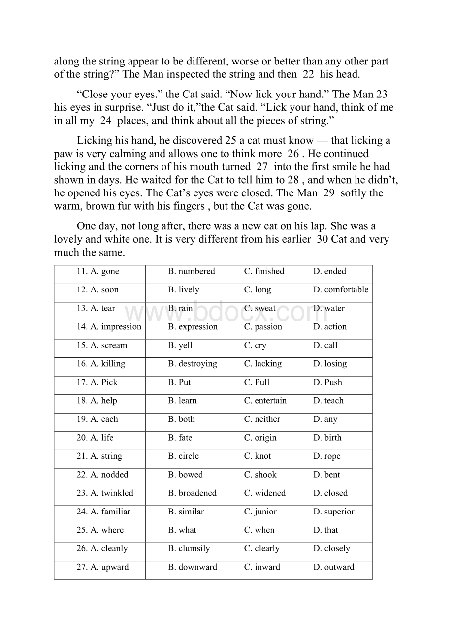 四川省雅安市重点中学届高三下学期开学考试英语试题 Word版含答案.docx_第3页