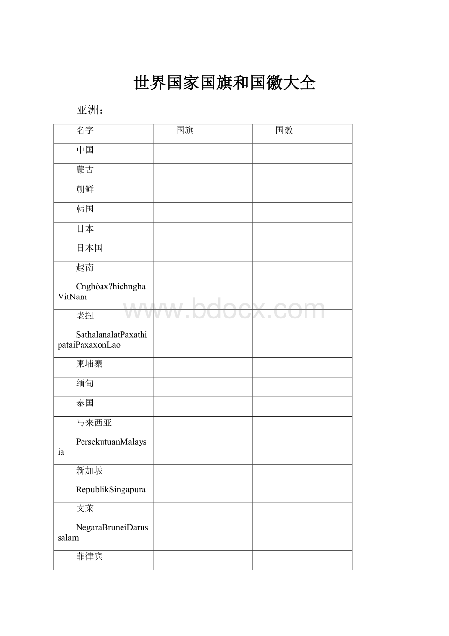 世界国家国旗和国徽大全.docx_第1页