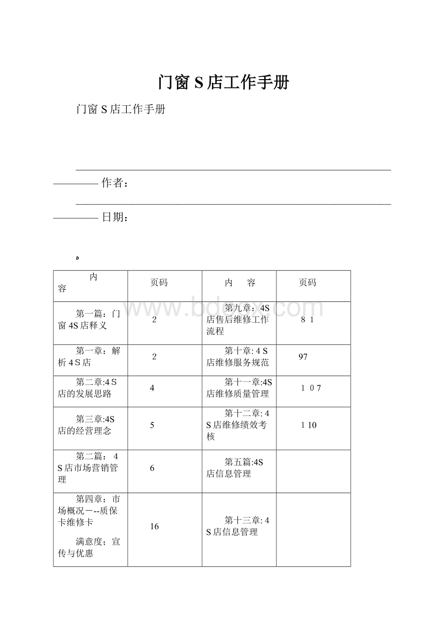 门窗S店工作手册Word格式.docx