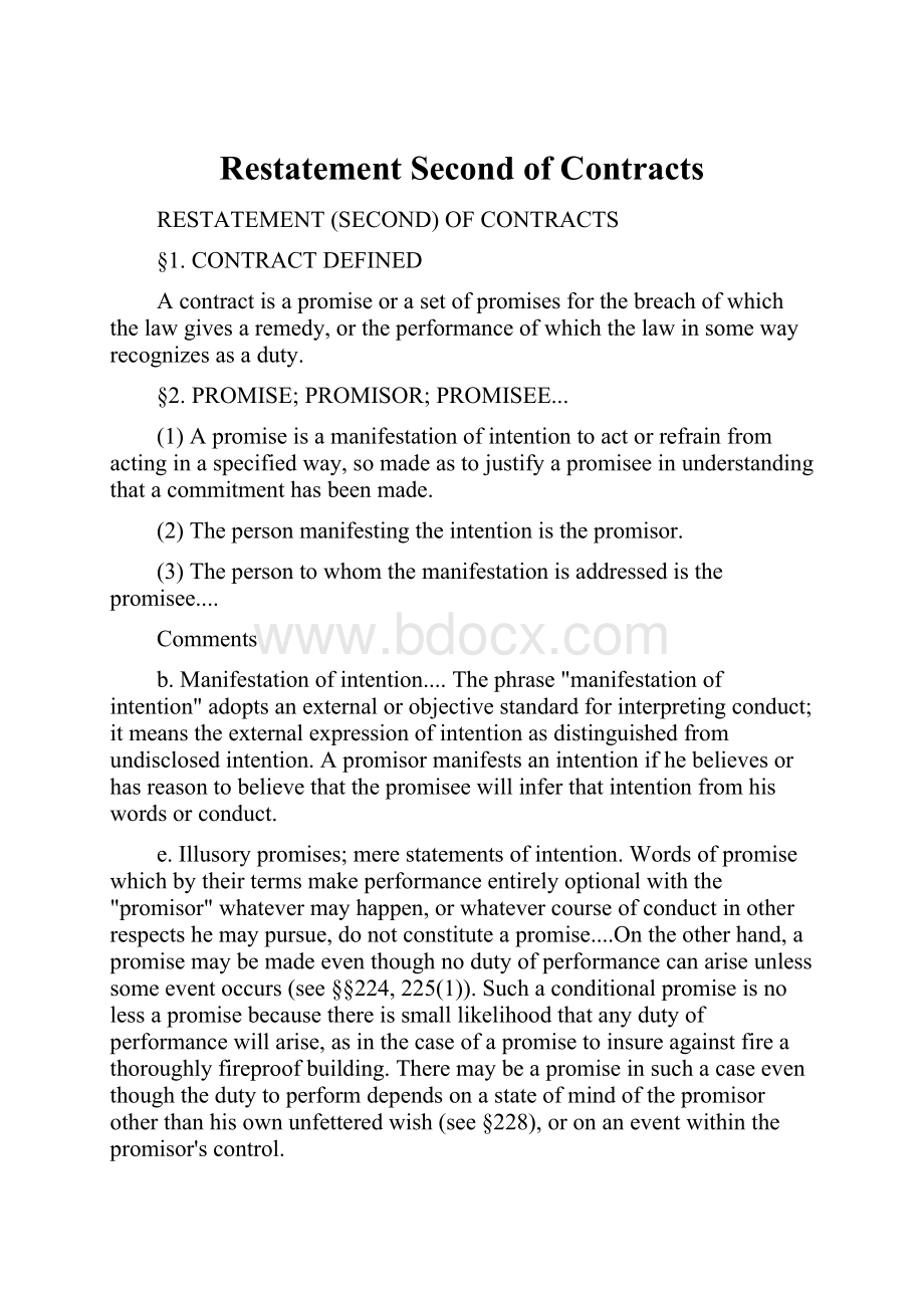 Restatement Second of Contracts.docx
