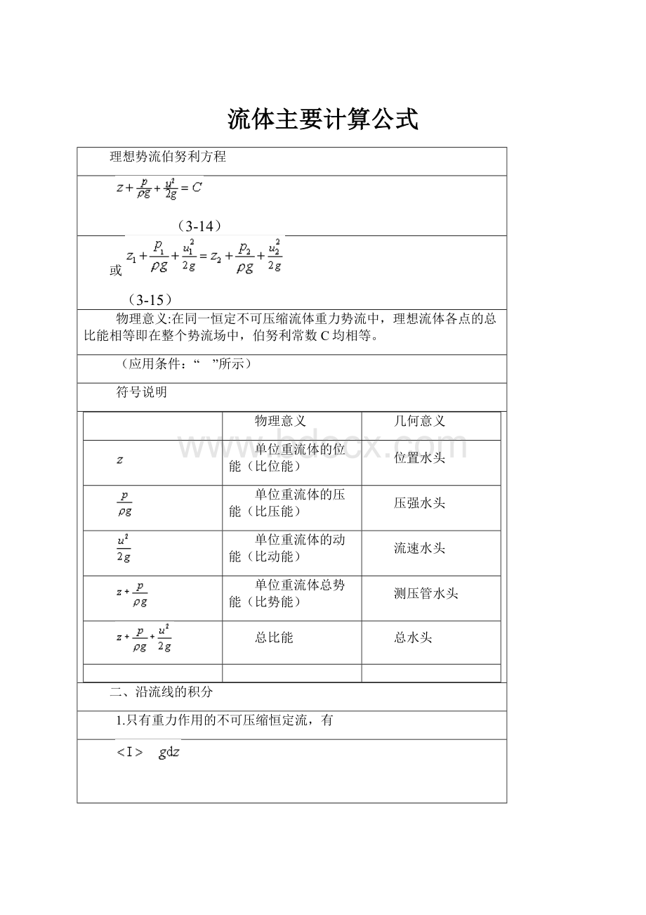 流体主要计算公式.docx_第1页