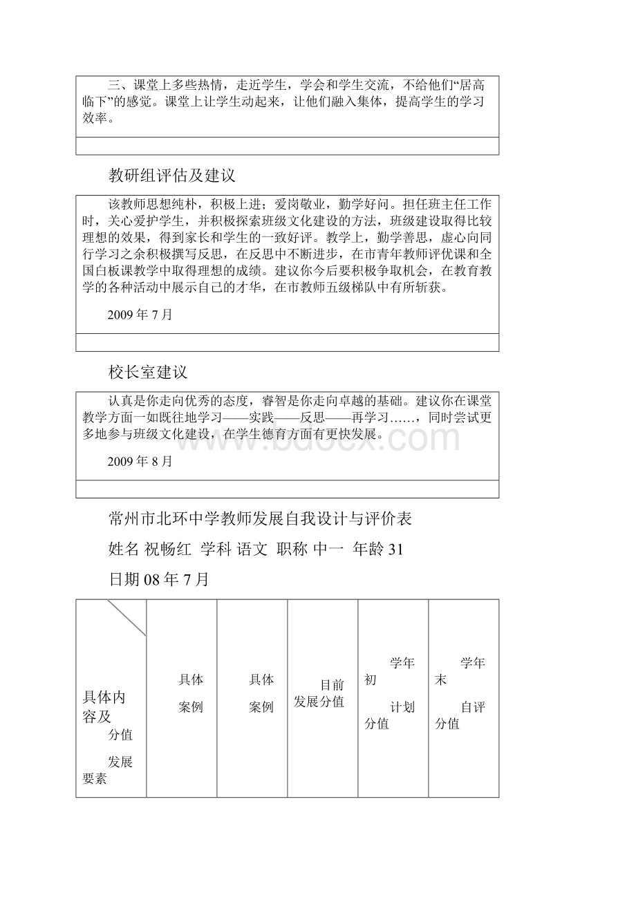 常州市北环中学教师发展自我设计与评价表.docx_第3页