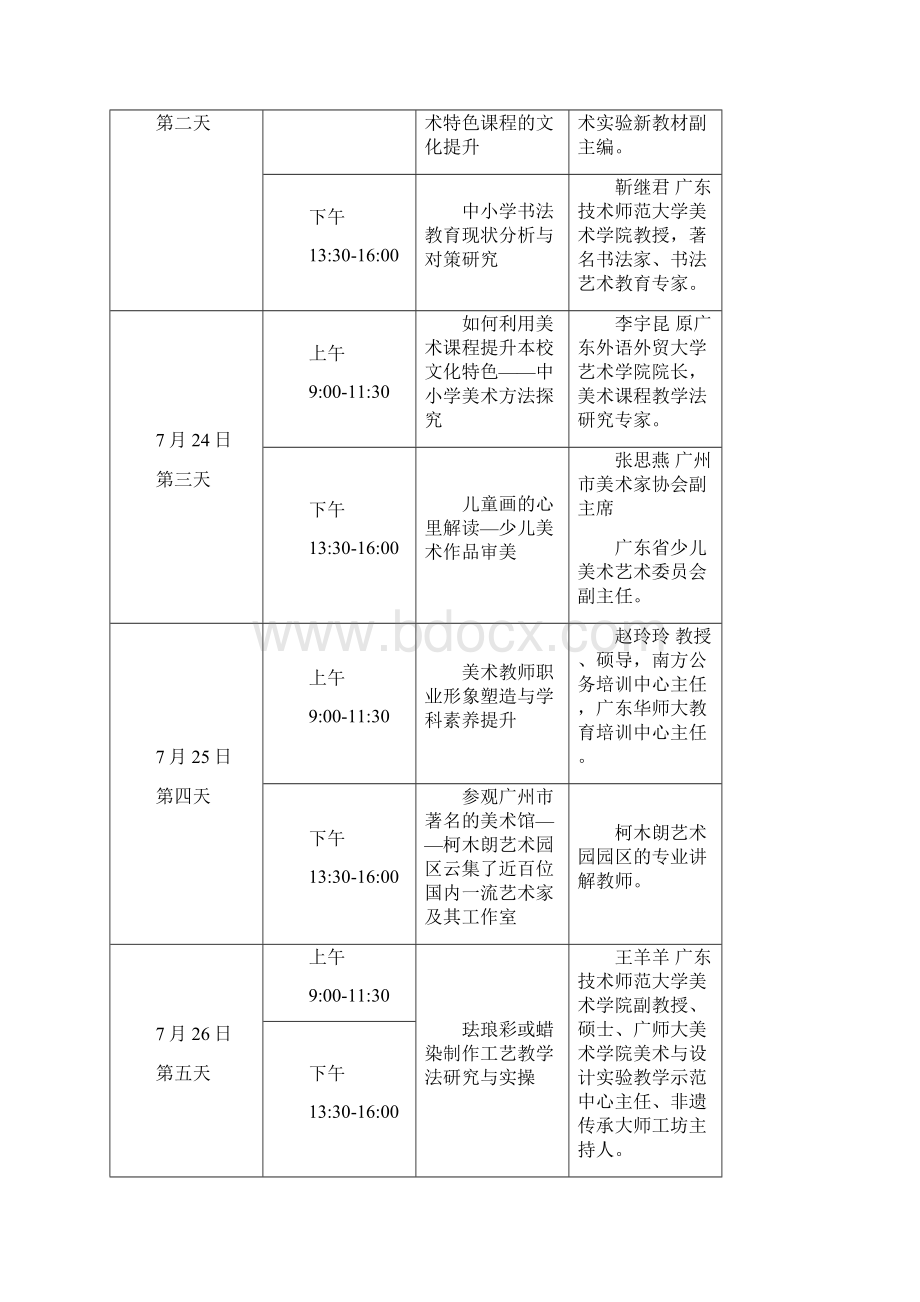 广州市美术学科教师培训课程.docx_第2页