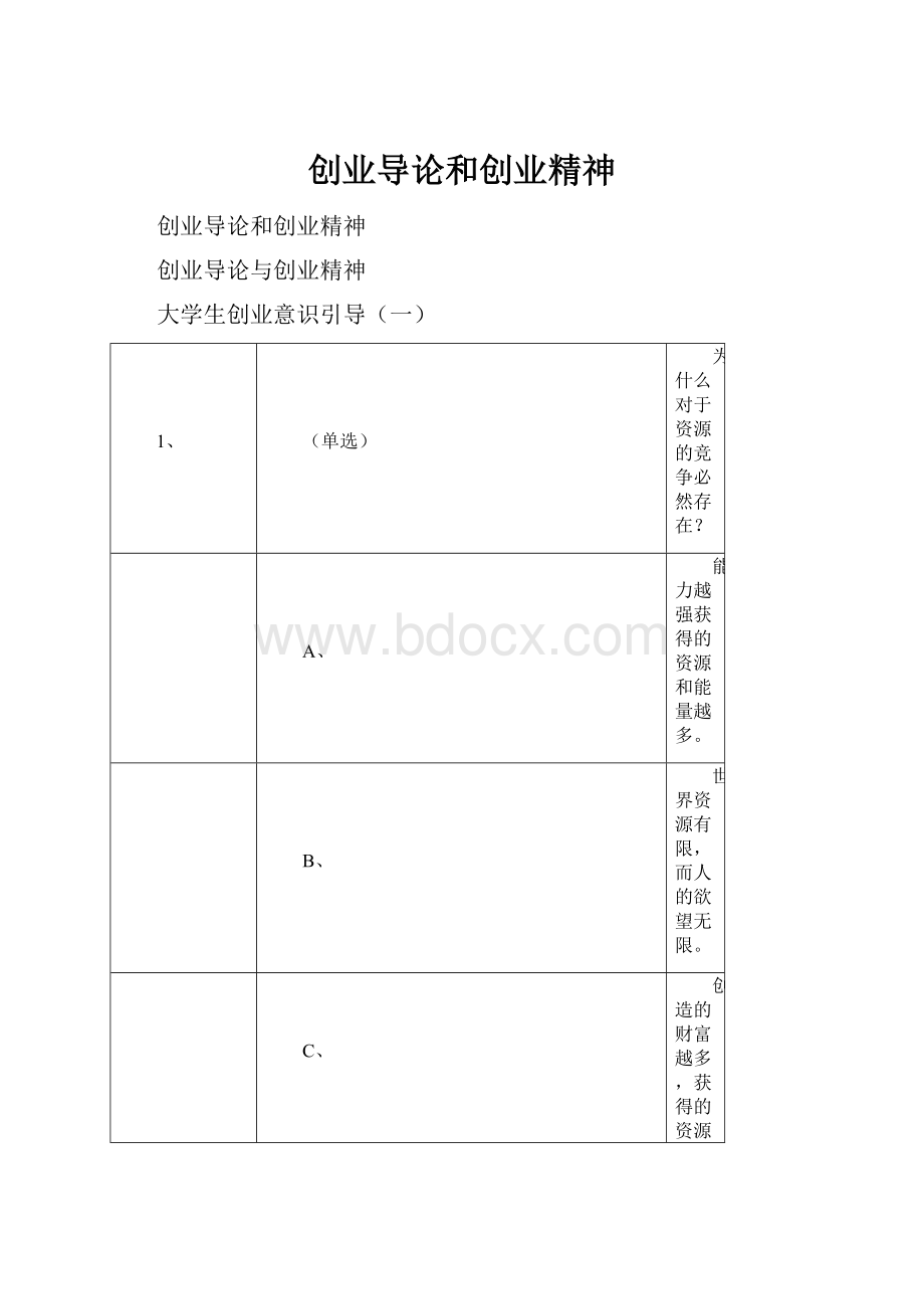 创业导论和创业精神.docx_第1页