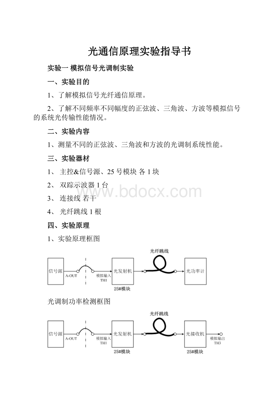 光通信原理实验指导书.docx_第1页