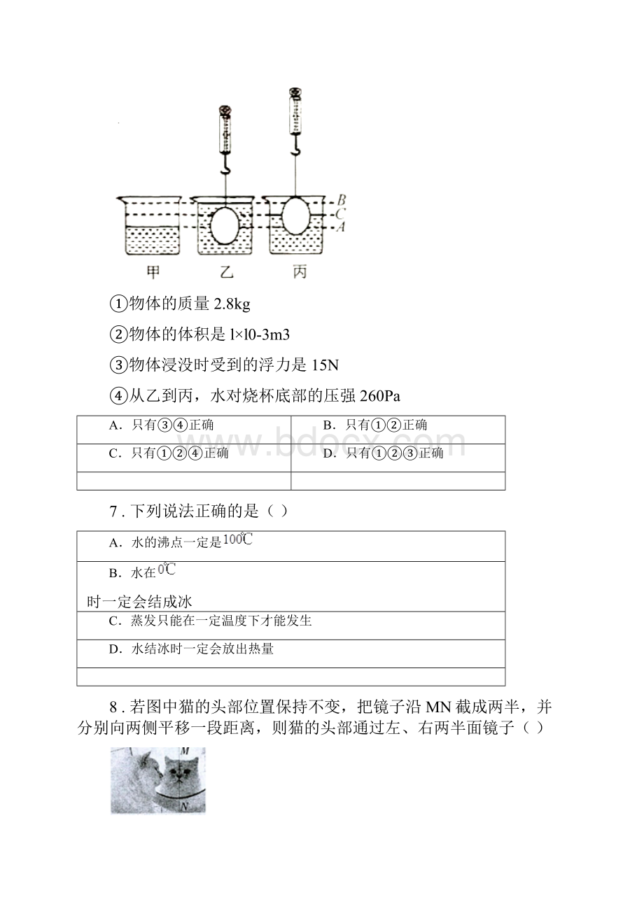 武汉市九年级下学期中考一模物理试题B卷Word下载.docx_第3页