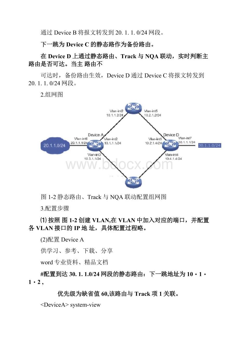 H3C的静态路由Track和NQA联动配置举例.docx_第2页