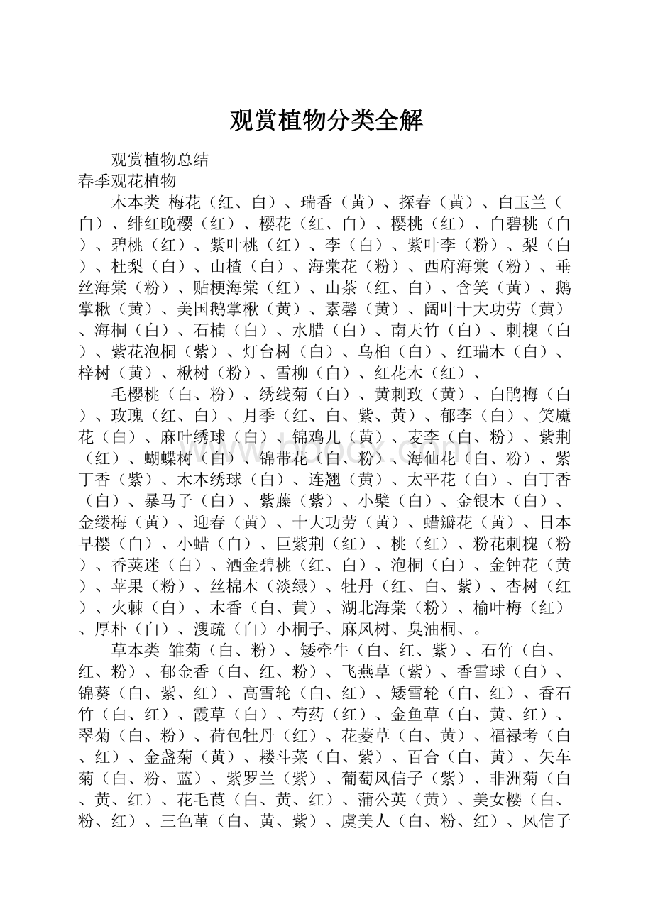 观赏植物分类全解Word文档格式.docx