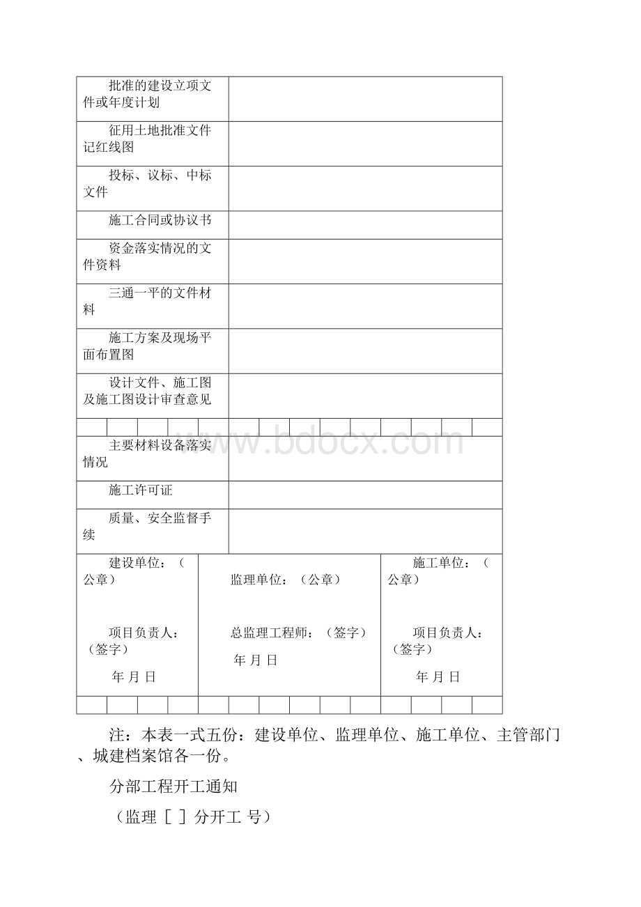 单位工程开工报告中含有建筑工程部分施工用表格.docx_第2页