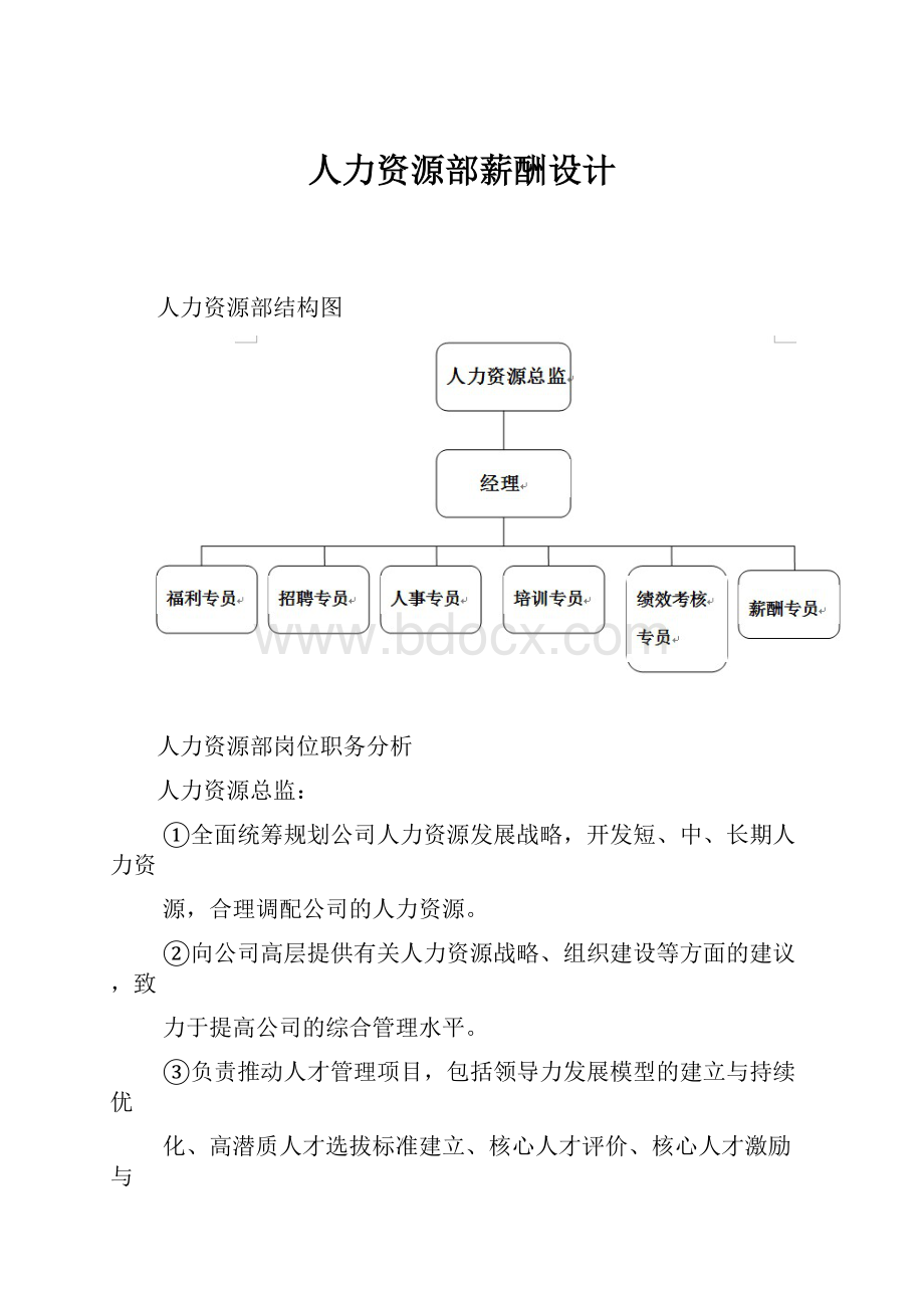 人力资源部薪酬设计Word文档下载推荐.docx