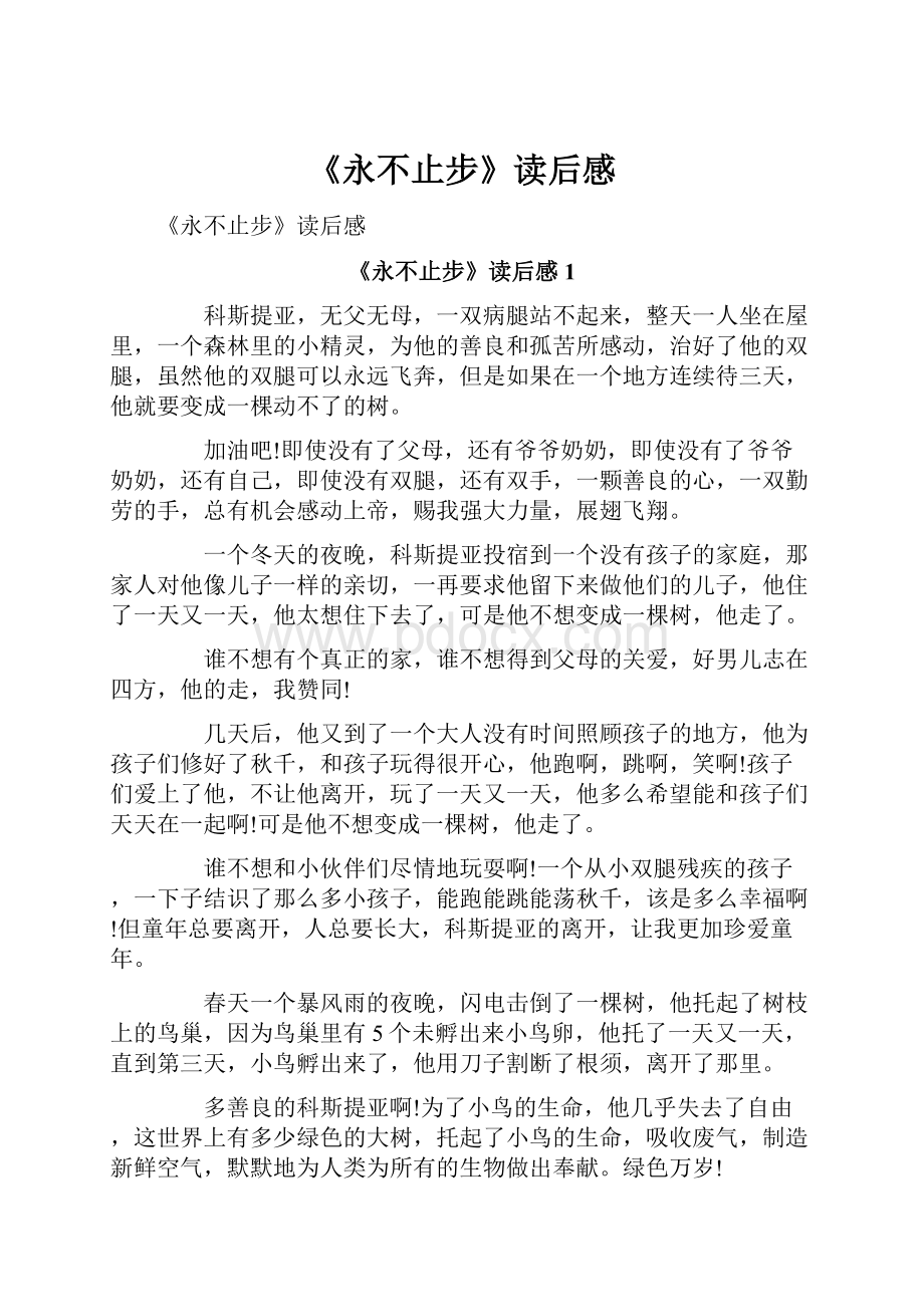 《永不止步》读后感Word文档下载推荐.docx_第1页