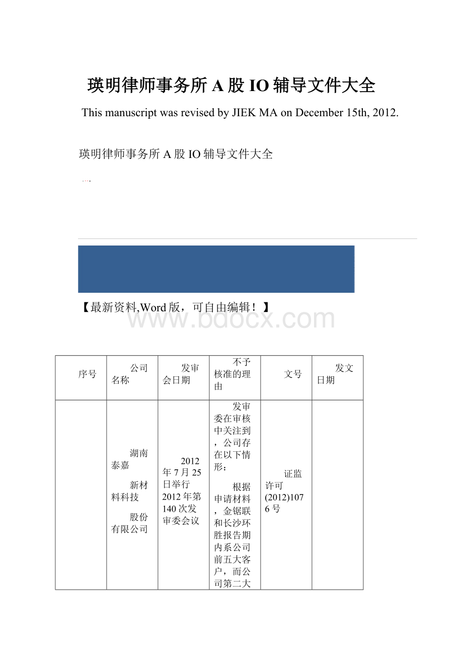 瑛明律师事务所A股IO辅导文件大全.docx