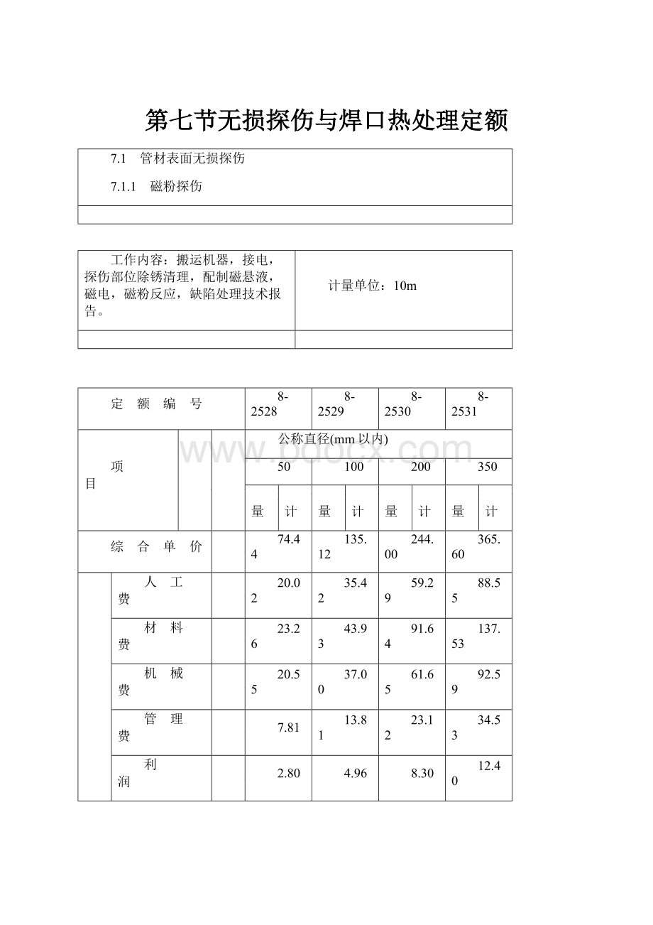 第七节无损探伤与焊口热处理定额.docx