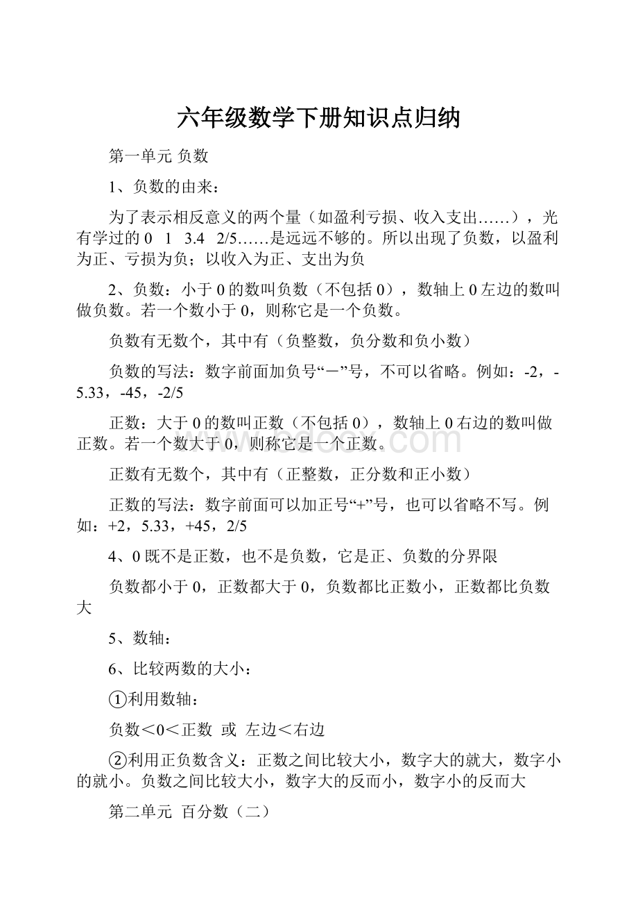 六年级数学下册知识点归纳.docx_第1页