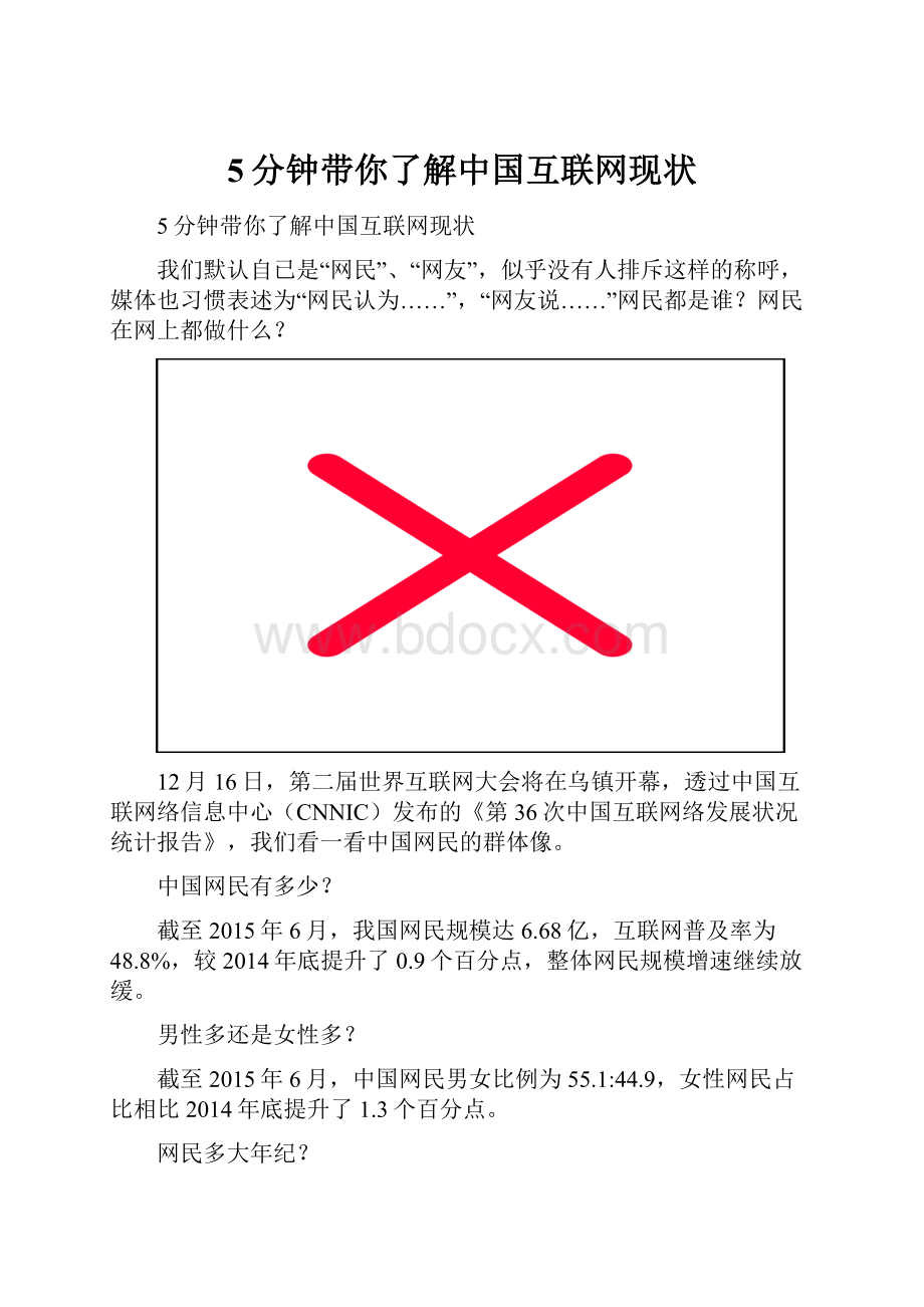 5分钟带你了解中国互联网现状.docx