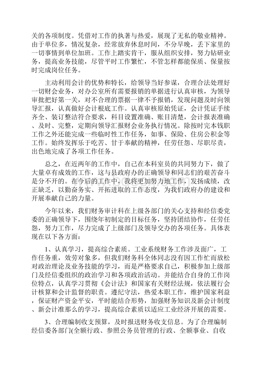 事业单位财务人员个人工作总结范文模板Word下载.docx_第2页