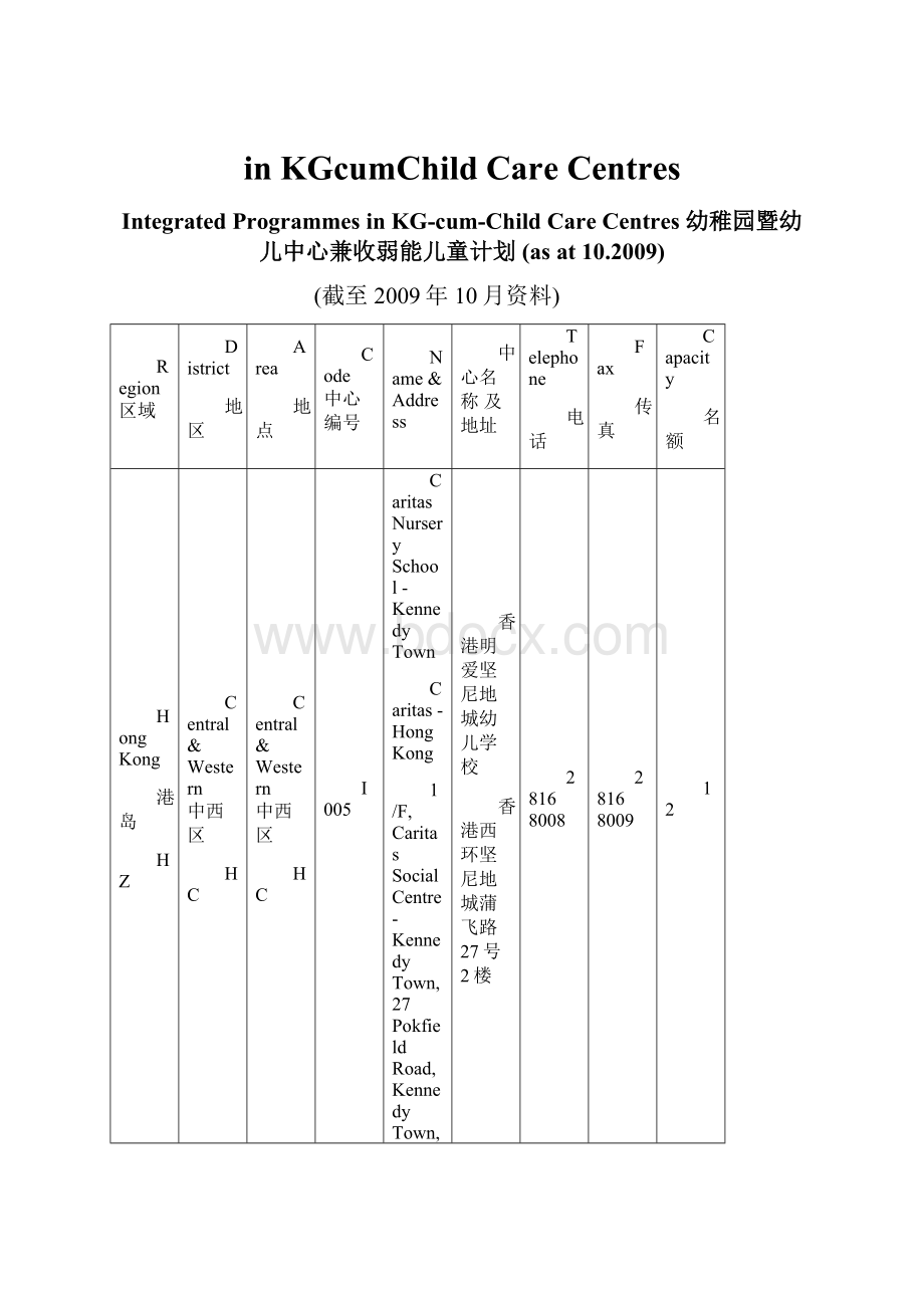 in KGcumChild Care CentresWord文件下载.docx_第1页