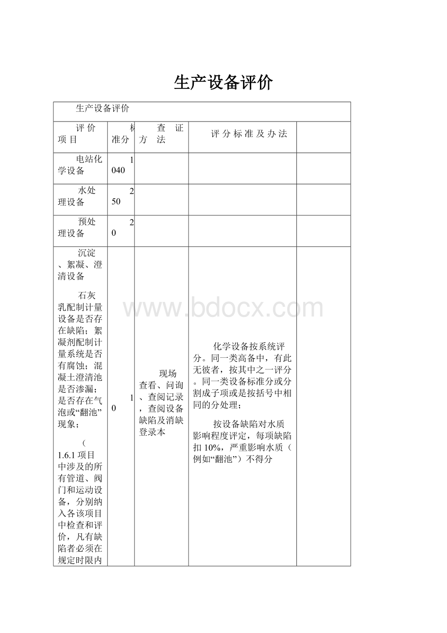 生产设备评价Word格式.docx