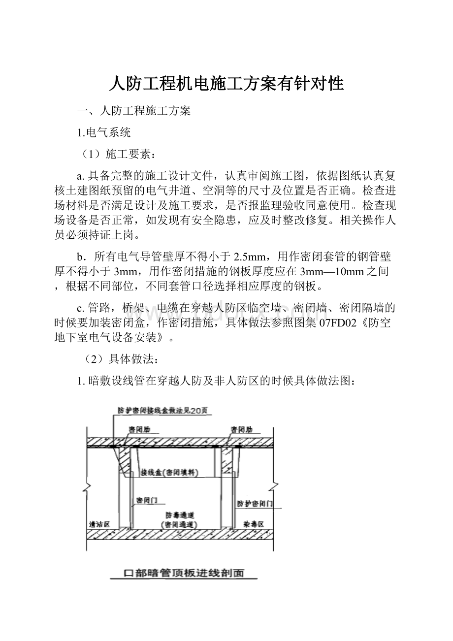 人防工程机电施工方案有针对性Word文件下载.docx