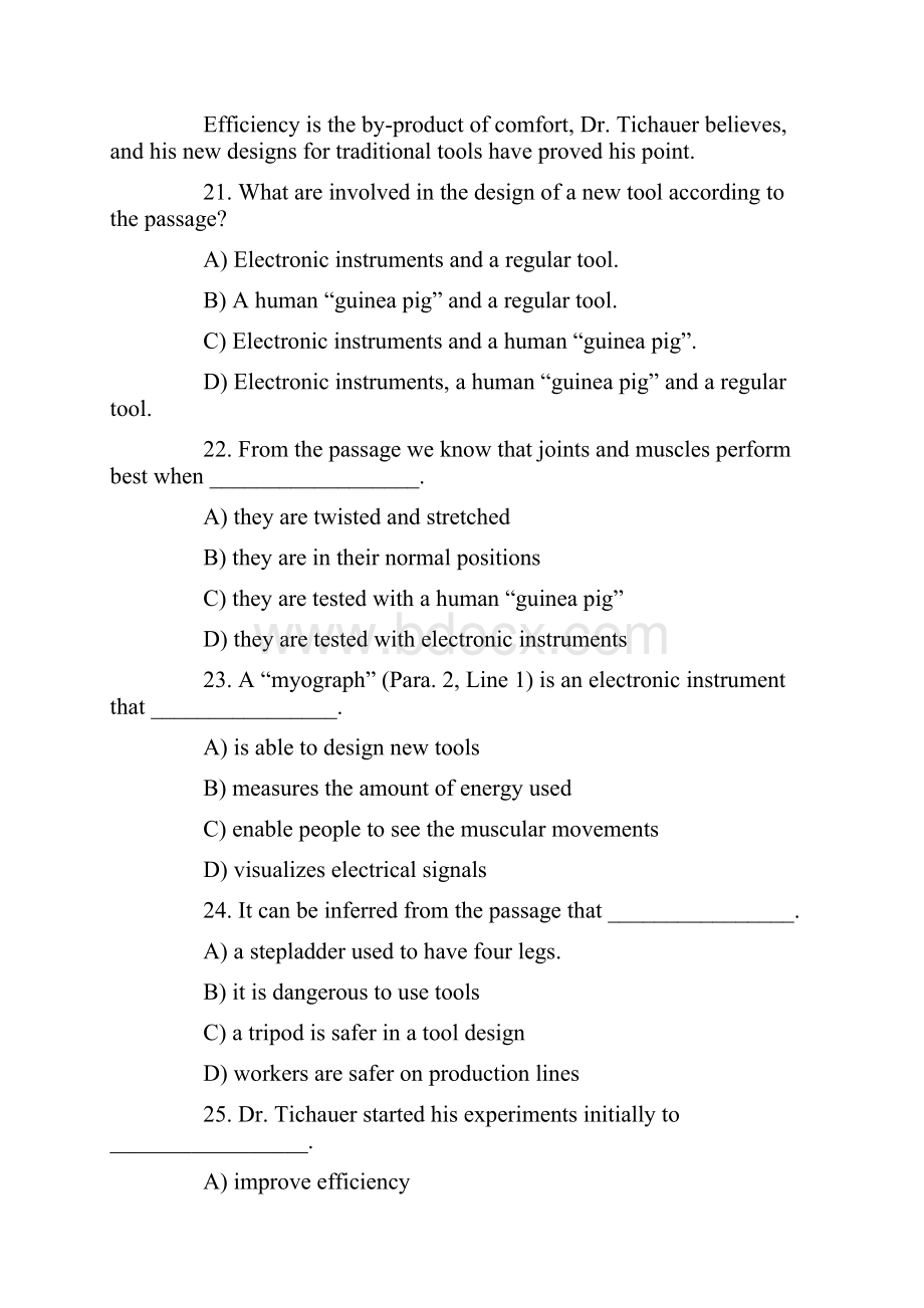 英语四级考试真题与答案.docx_第2页