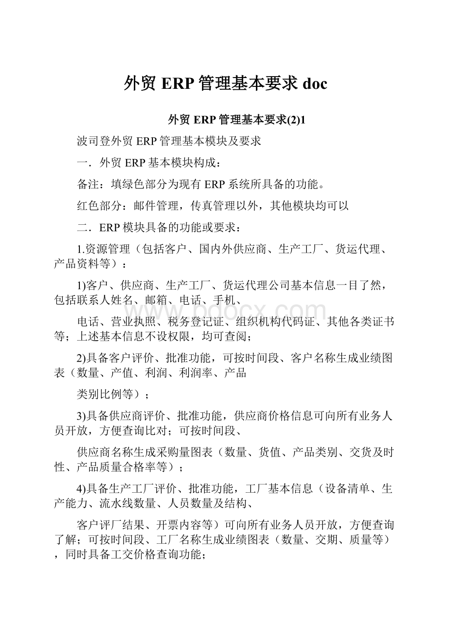 外贸ERP管理基本要求doc.docx_第1页