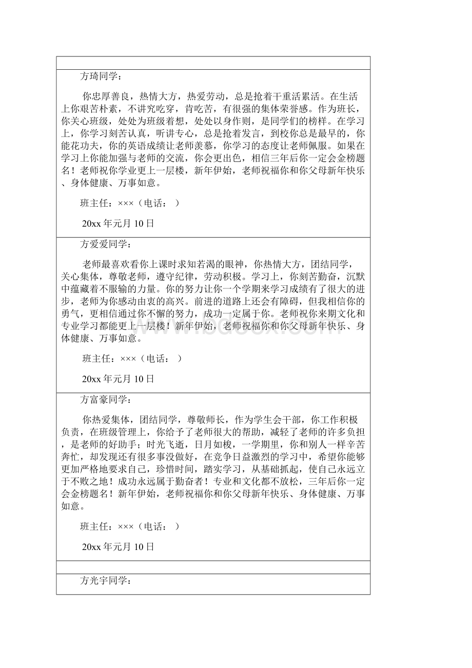 高一学生评语Word格式文档下载.docx_第2页