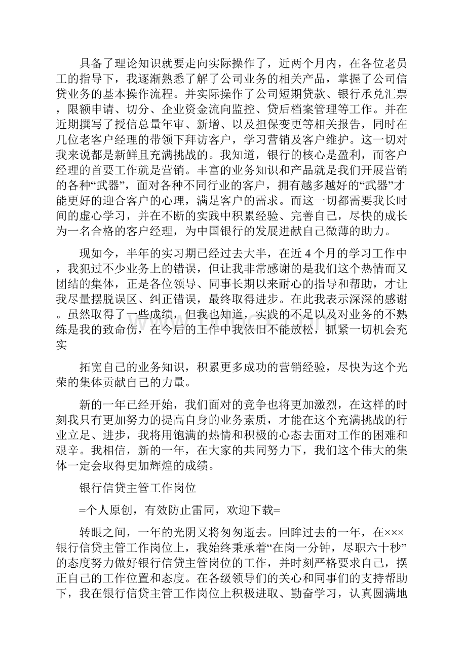 银行信贷主任工作总结文档格式.docx_第2页