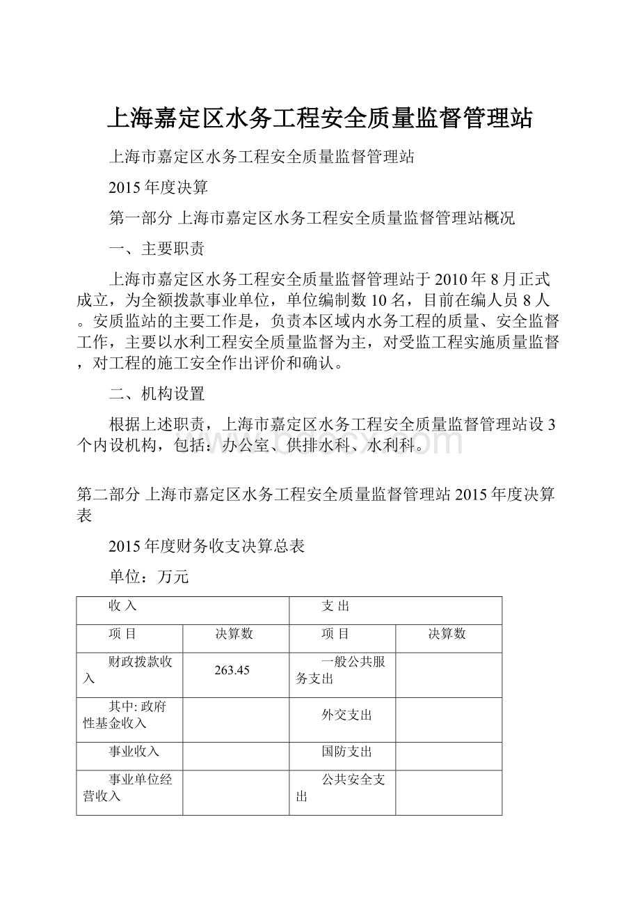 上海嘉定区水务工程安全质量监督管理站.docx_第1页