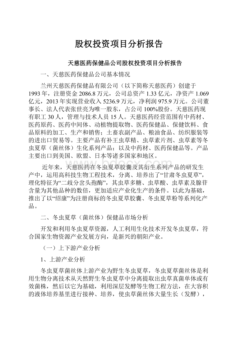 股权投资项目分析报告文档格式.docx_第1页