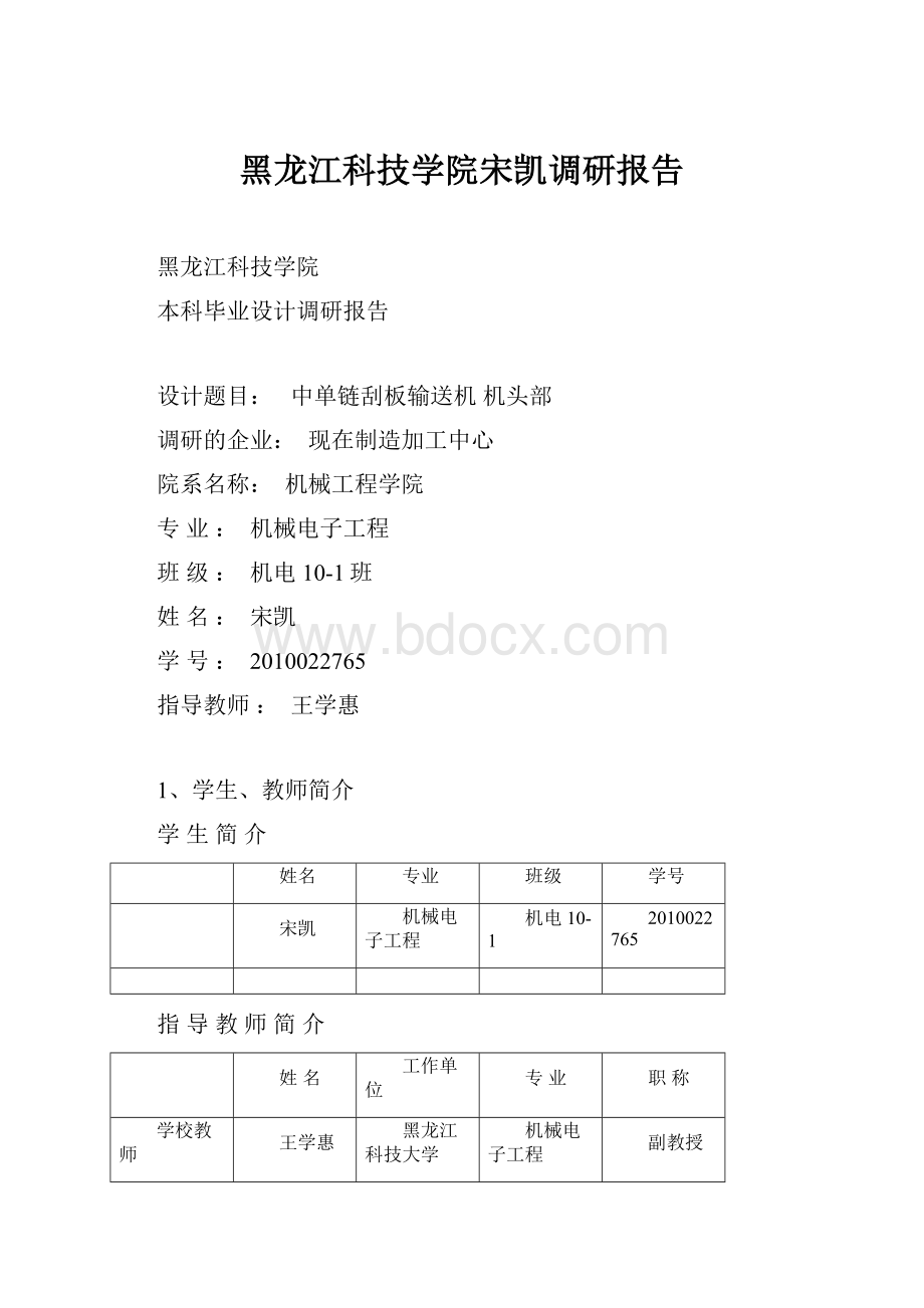 黑龙江科技学院宋凯调研报告文档格式.docx