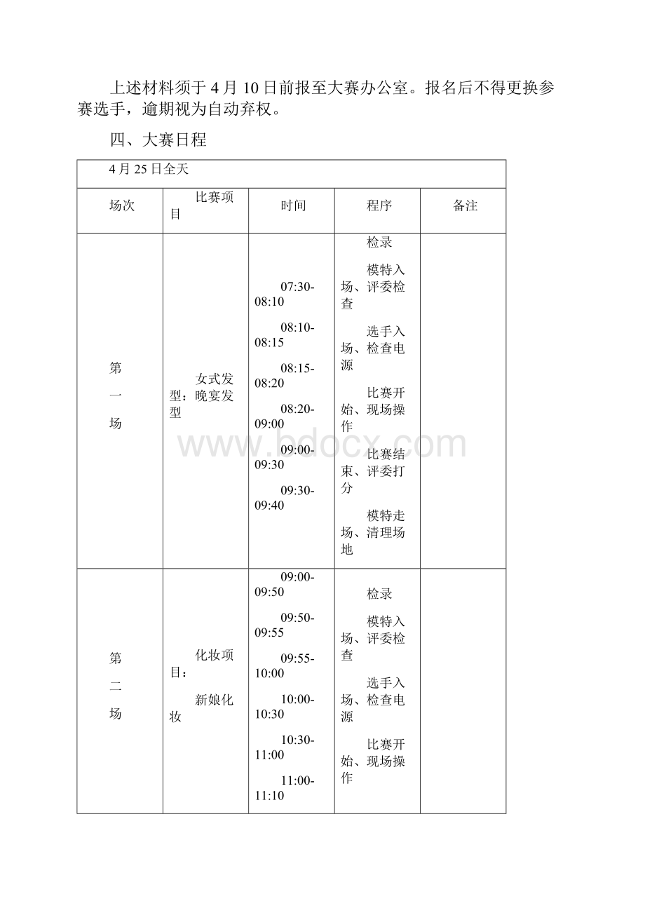 美容美发专业技能大赛实施方案Word下载.docx_第3页