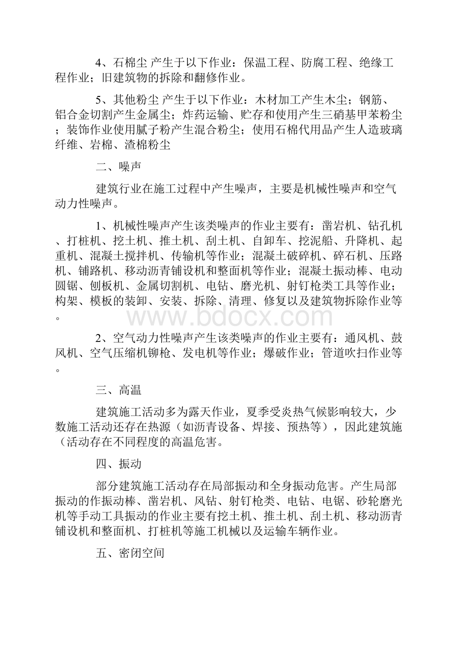 建筑行业职业危害因素及控制措施清单学习资料Word文档下载推荐.docx_第2页