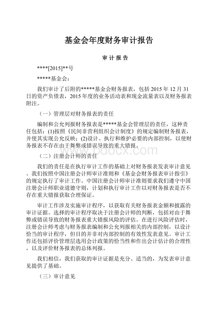 基金会年度财务审计报告.docx_第1页