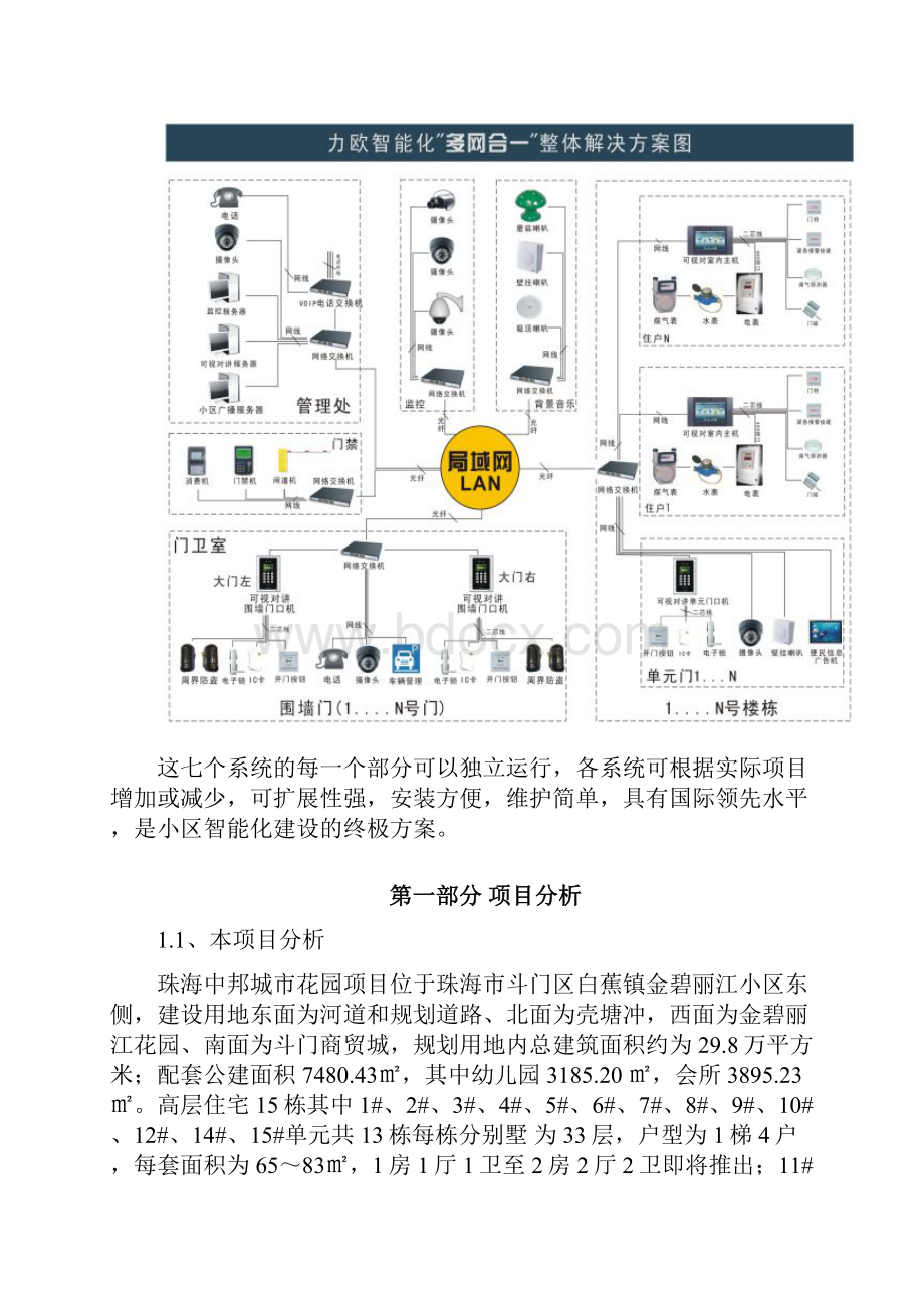 XX小区数字智能化系统多网合一项目方案书.docx_第3页