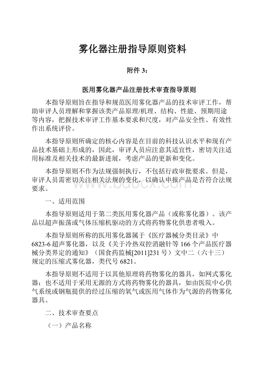 雾化器注册指导原则资料.docx