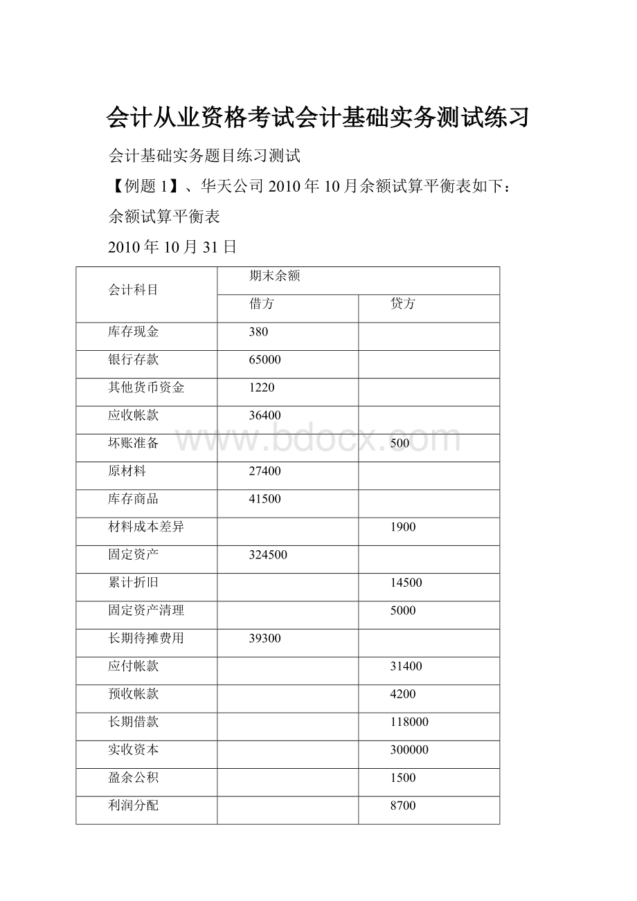 会计从业资格考试会计基础实务测试练习.docx_第1页