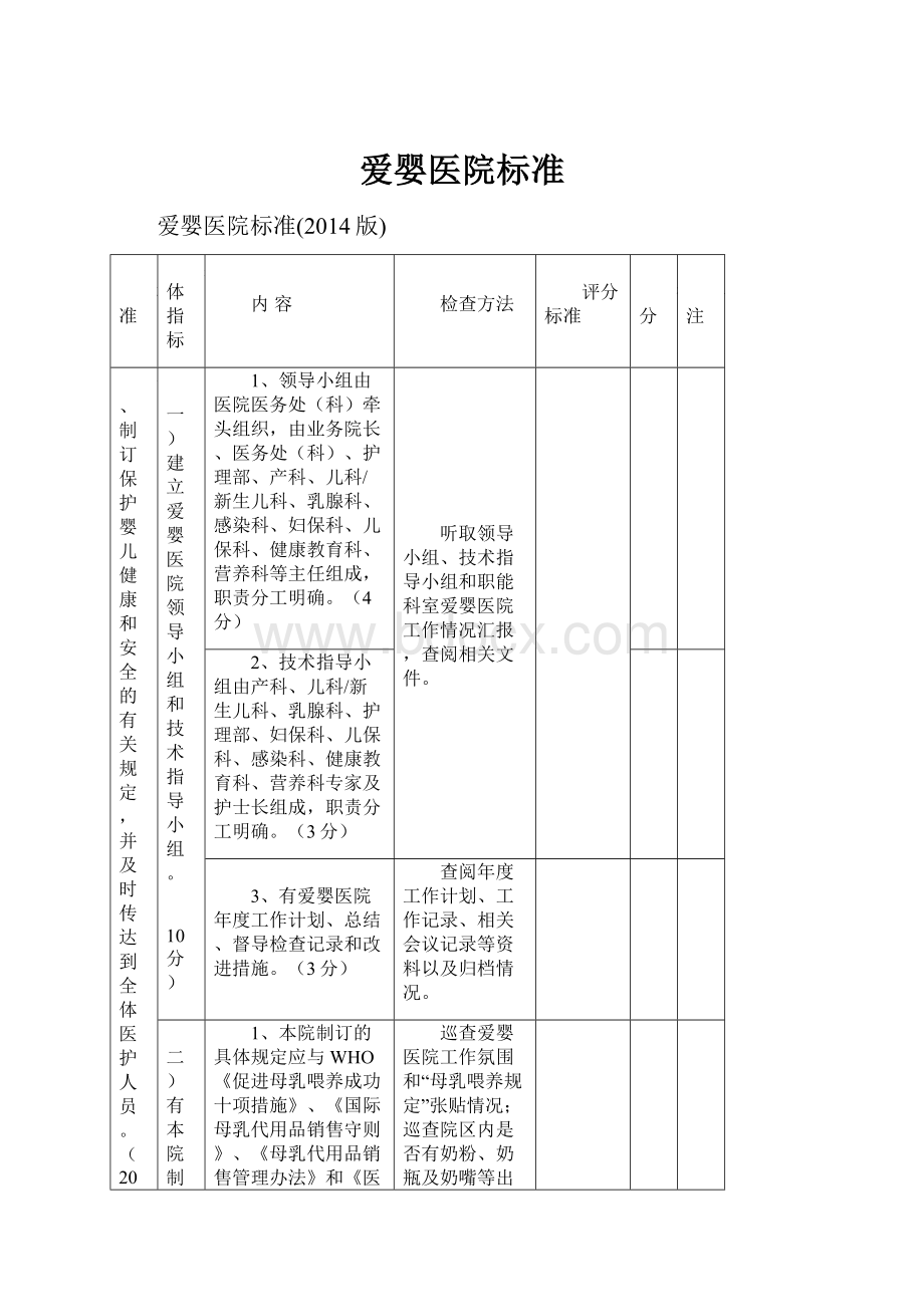 爱婴医院标准Word文档下载推荐.docx_第1页