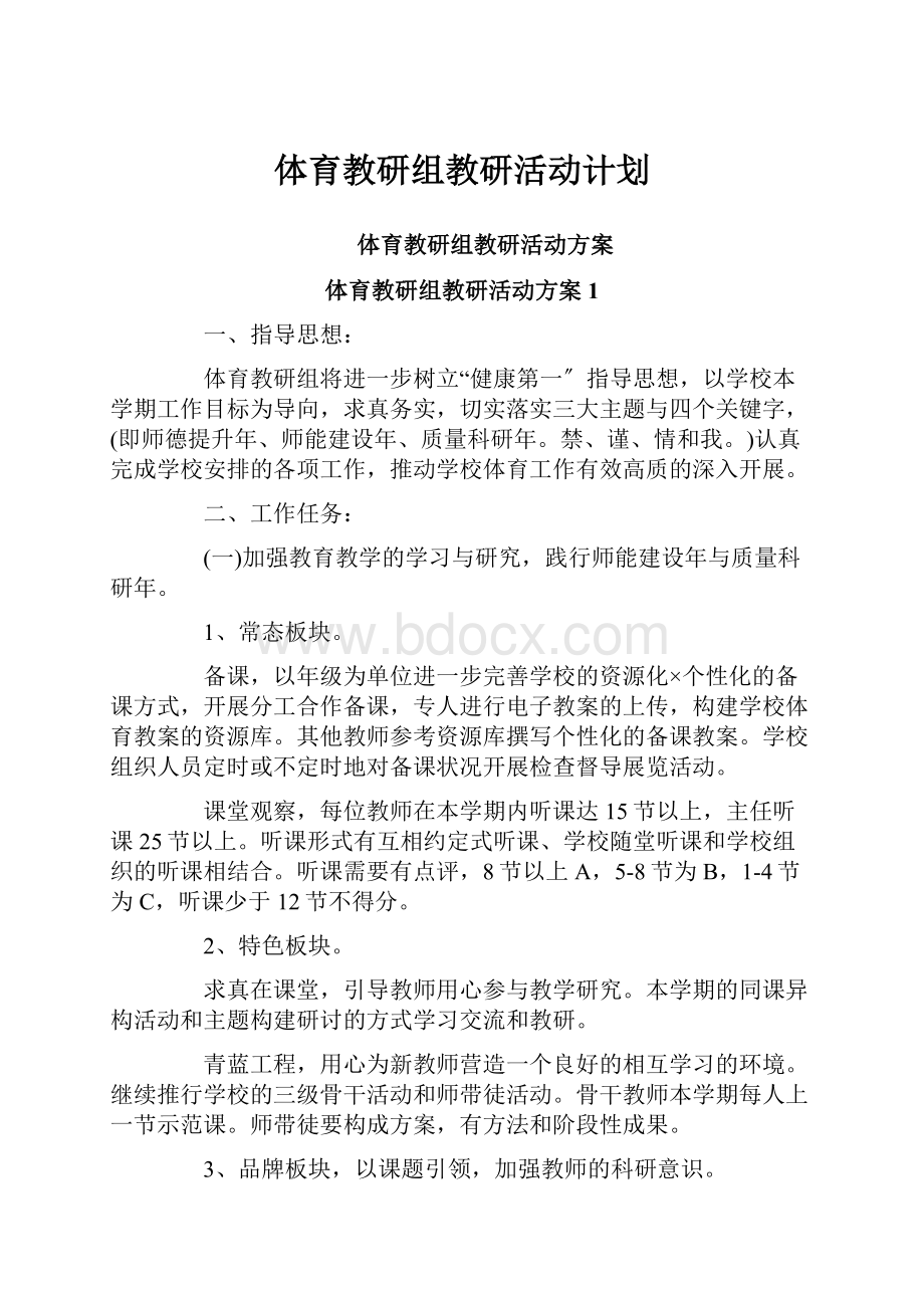 体育教研组教研活动计划.docx