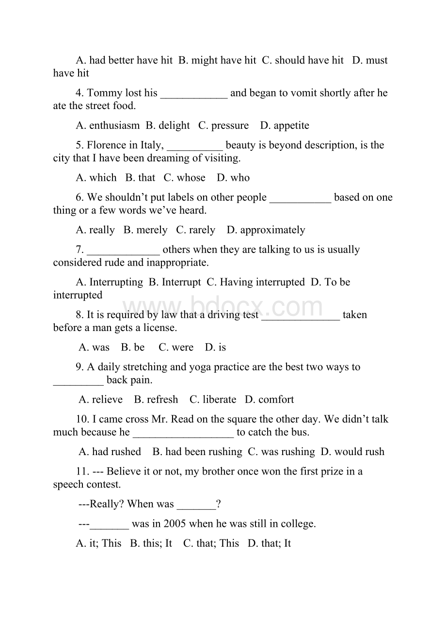 浙江省杭州外国语学校高三上学期期中考试英语试题Word文件下载.docx_第2页