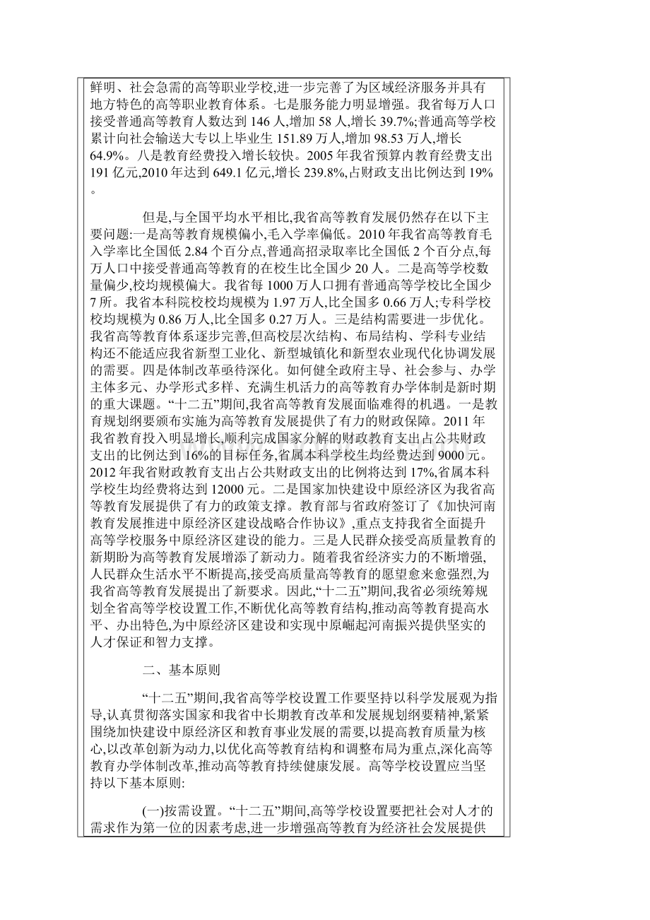 河南省高等学校设置十二五规划.docx_第2页