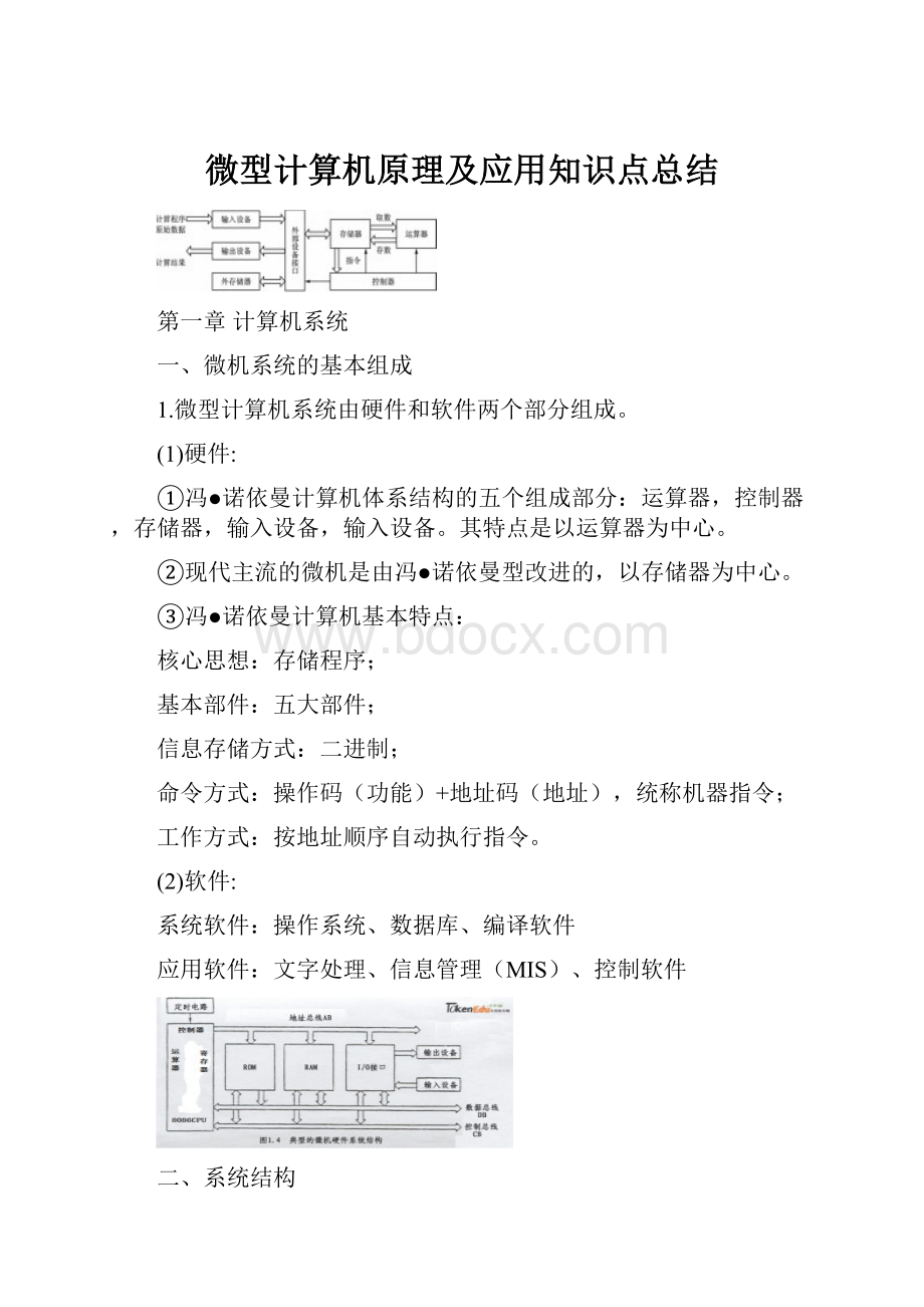 微型计算机原理及应用知识点总结.docx