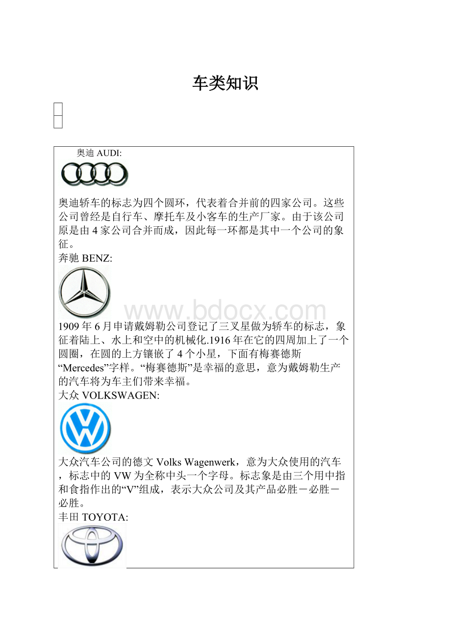 车类知识Word文档格式.docx_第1页