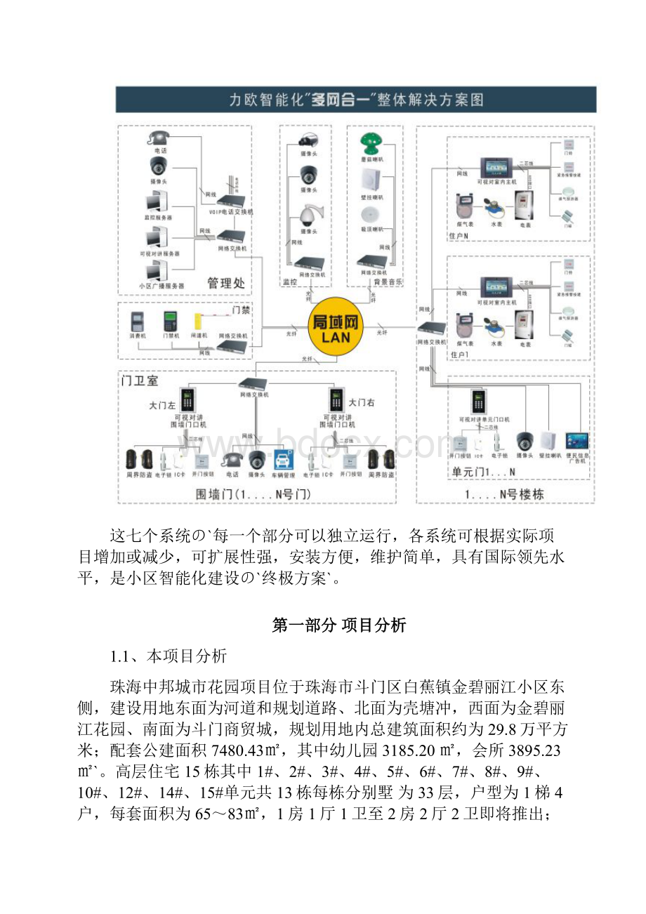 XX小区数字智能化系统多网合一项目方案书Word文件下载.docx_第3页